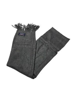 Roundtree & Yorke Cashme Gray Scarf  Fringe 100% Acrylic Made In Italy 64 X 14.5